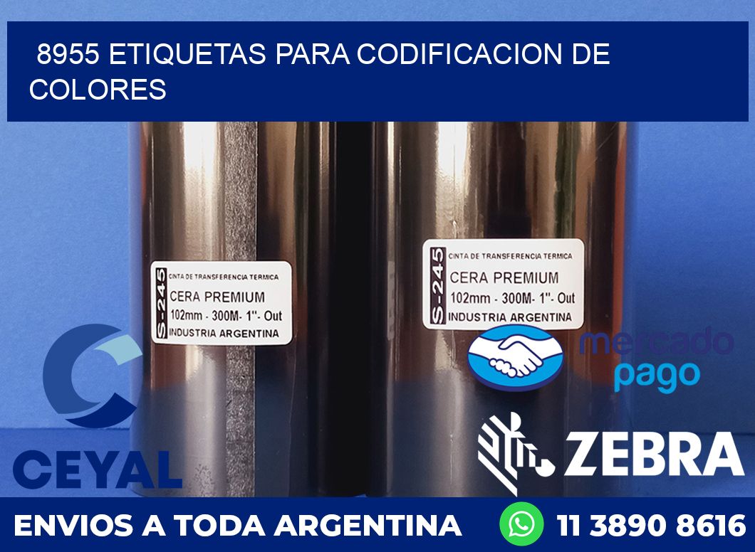 8955 ETIQUETAS PARA CODIFICACION DE COLORES