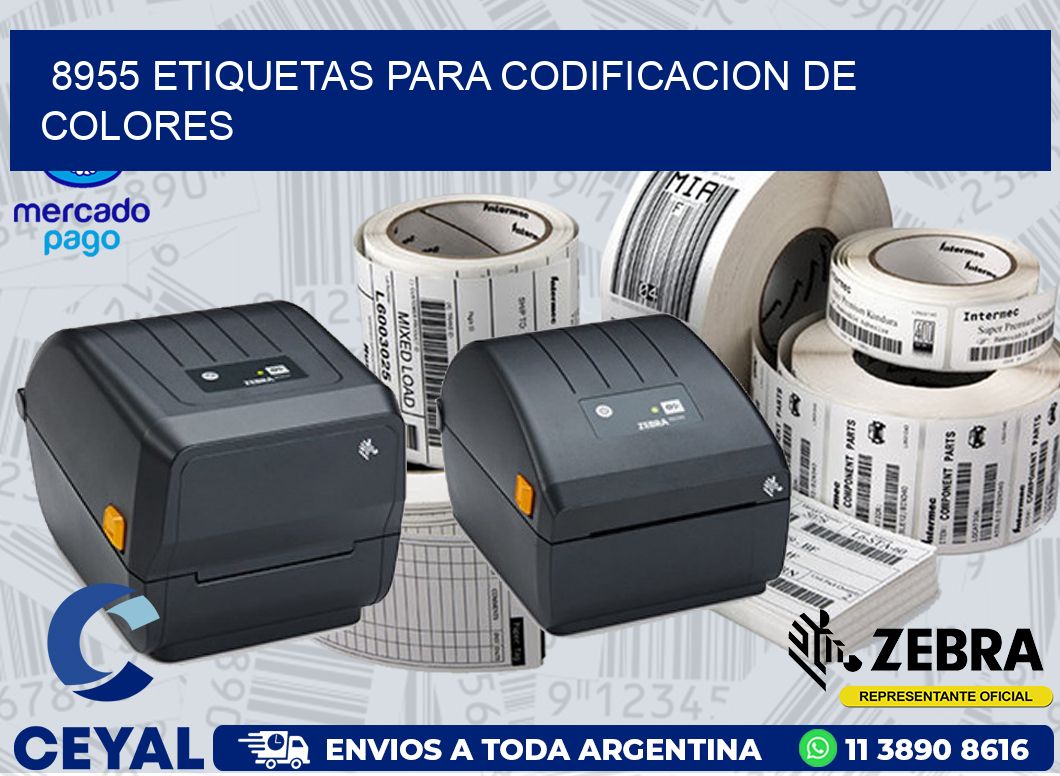 8955 ETIQUETAS PARA CODIFICACION DE COLORES