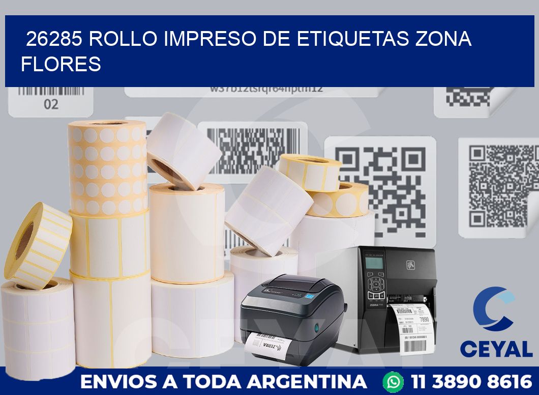 26285 ROLLO IMPRESO DE ETIQUETAS ZONA FLORES