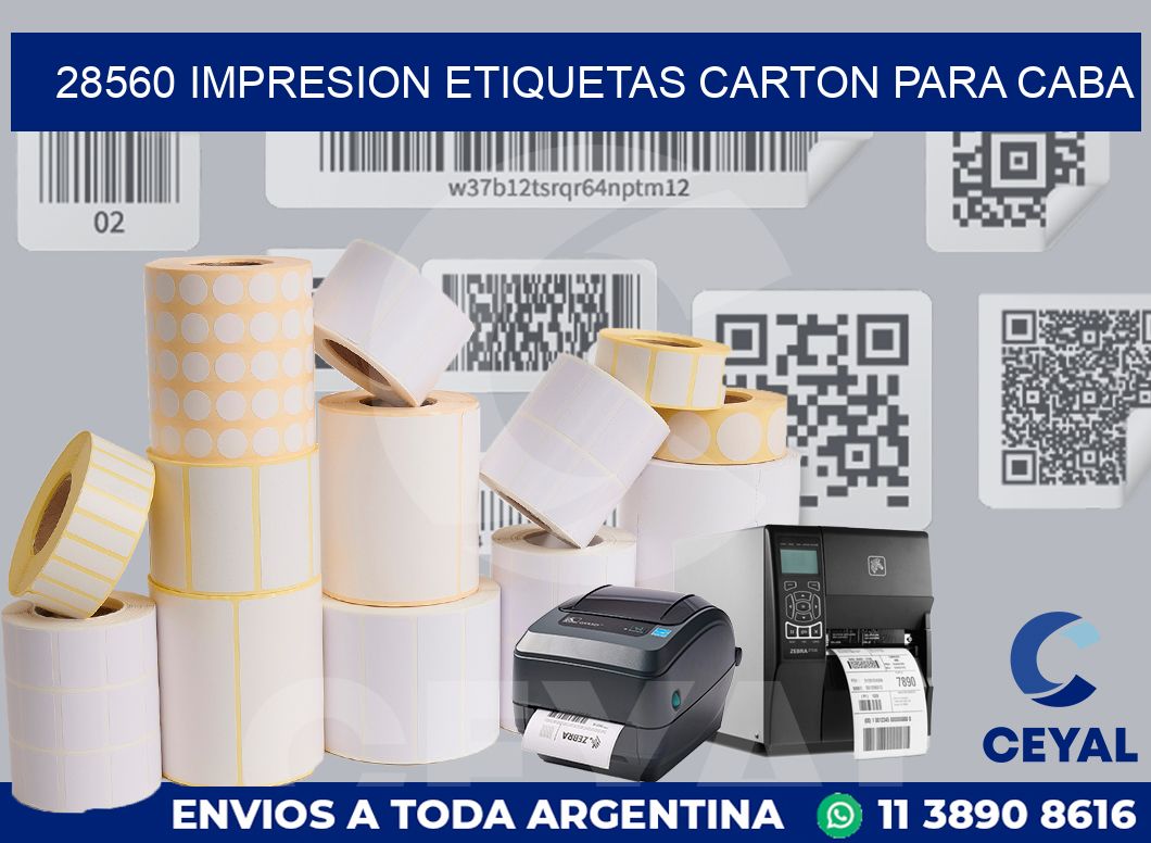 28560 IMPRESION ETIQUETAS CARTON PARA CABA