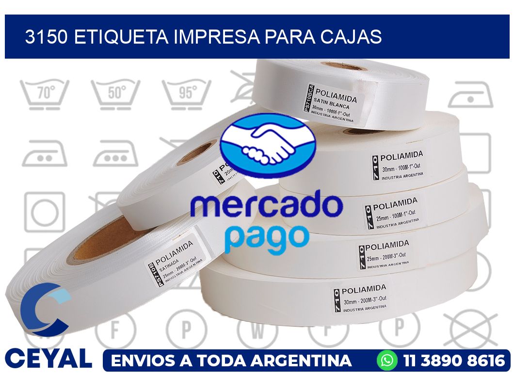 3150 ETIQUETA IMPRESA PARA CAJAS