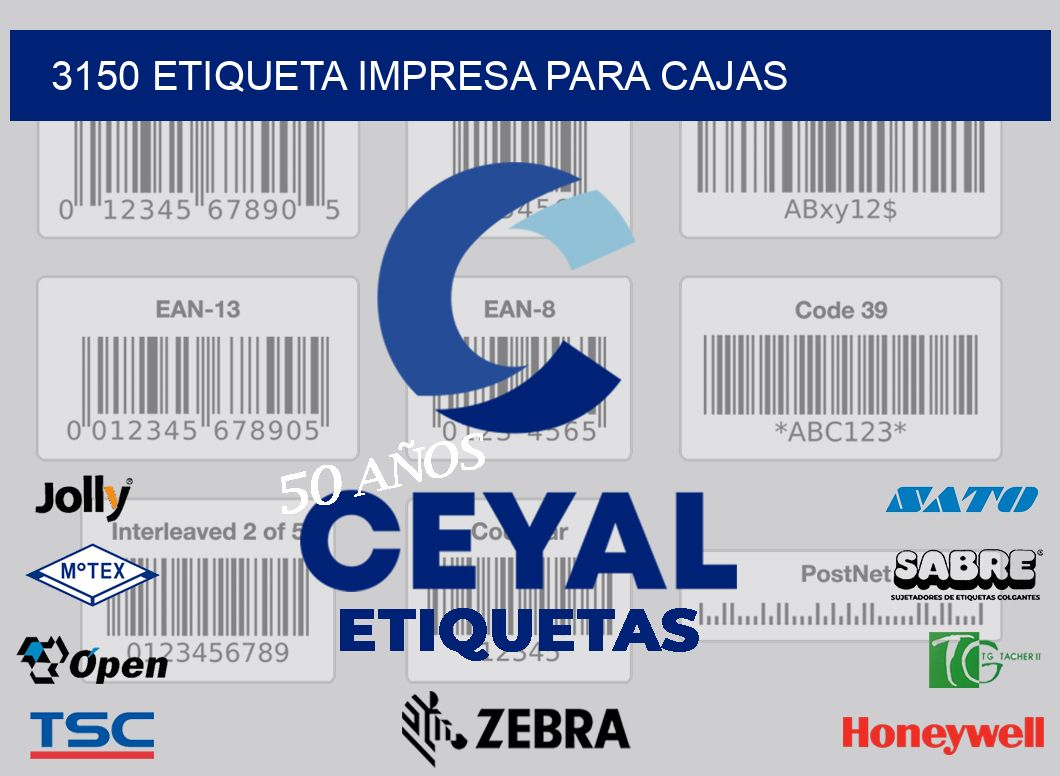 3150 ETIQUETA IMPRESA PARA CAJAS