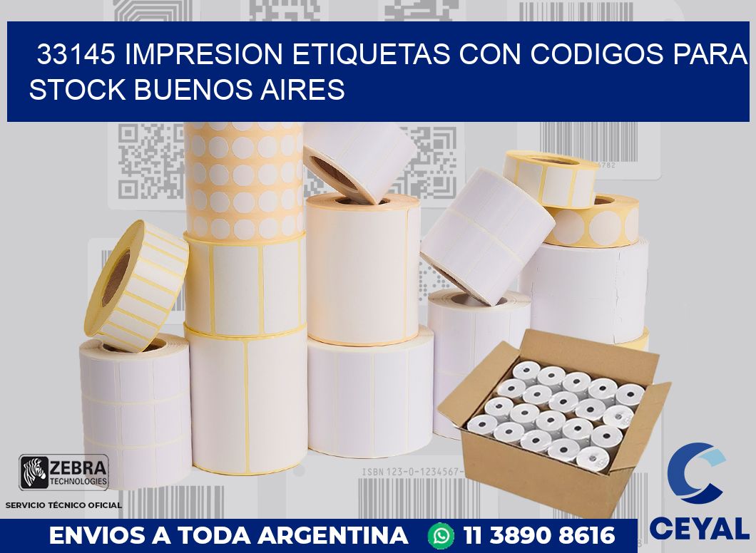 33145 IMPRESION ETIQUETAS CON CODIGOS PARA STOCK BUENOS AIRES