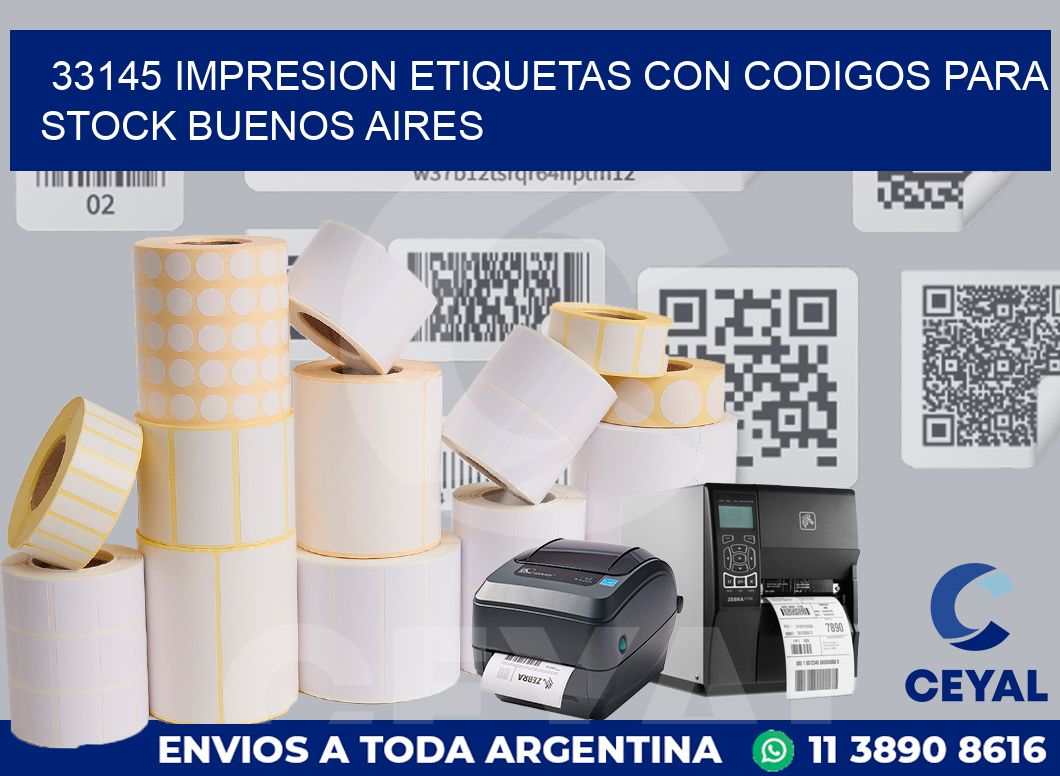 33145 IMPRESION ETIQUETAS CON CODIGOS PARA STOCK BUENOS AIRES
