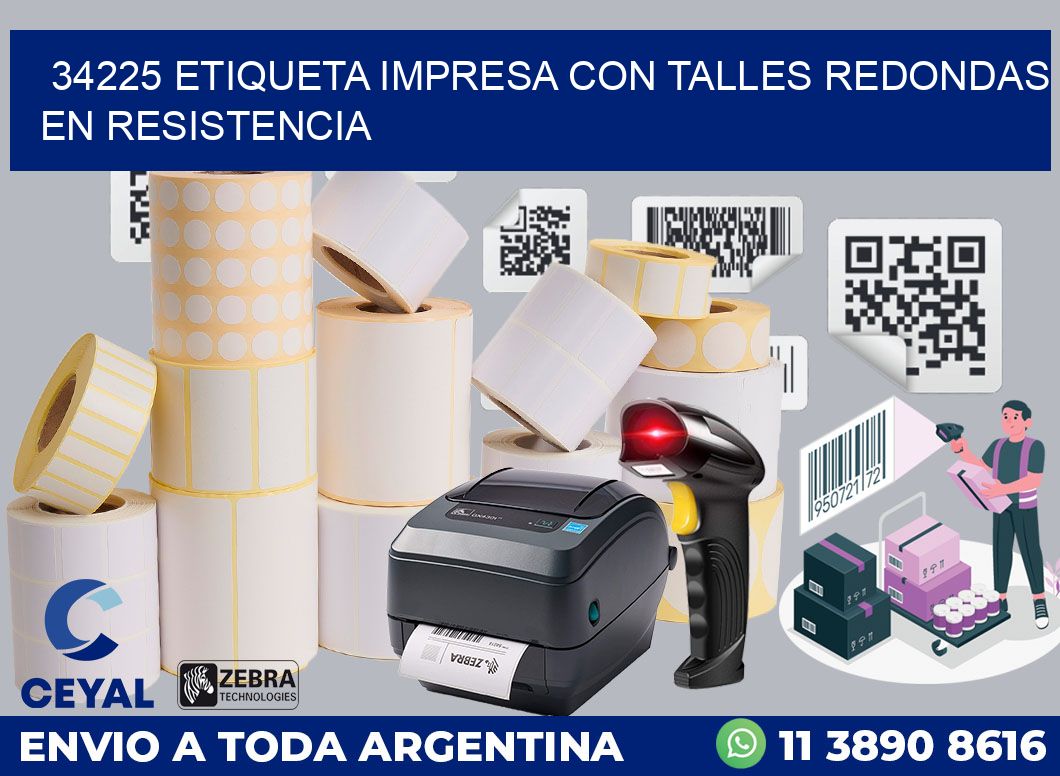 34225 ETIQUETA IMPRESA CON TALLES REDONDAS EN RESISTENCIA