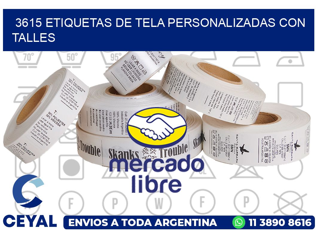 3615 ETIQUETAS DE TELA PERSONALIZADAS CON TALLES