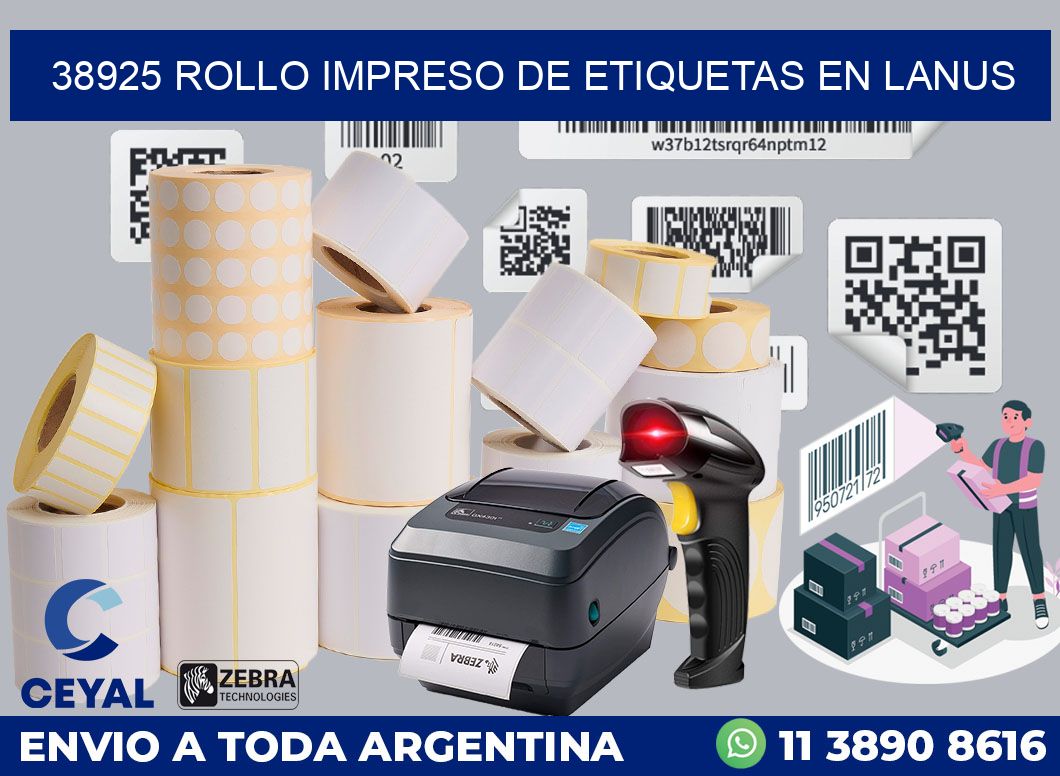 38925 ROLLO IMPRESO DE ETIQUETAS EN LANUS