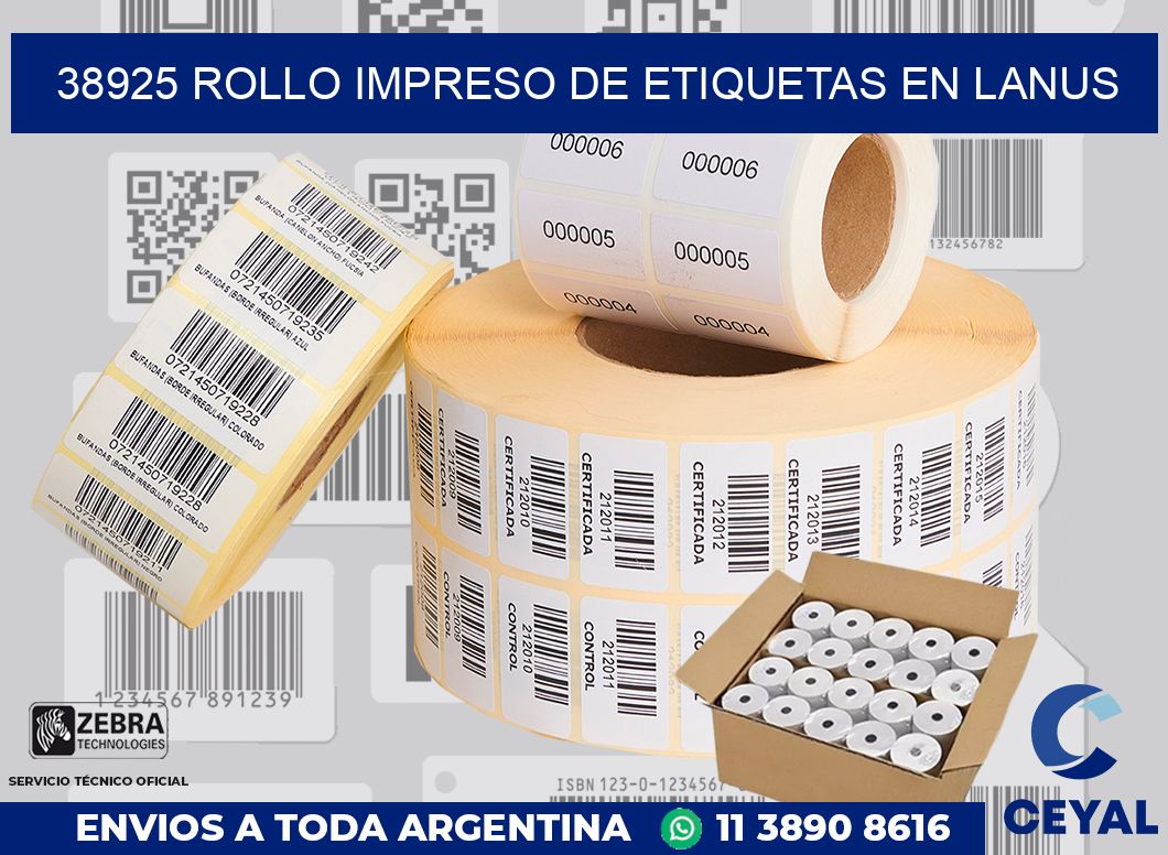 38925 ROLLO IMPRESO DE ETIQUETAS EN LANUS