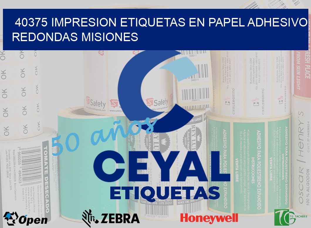 40375 IMPRESION ETIQUETAS EN PAPEL ADHESIVO REDONDAS MISIONES