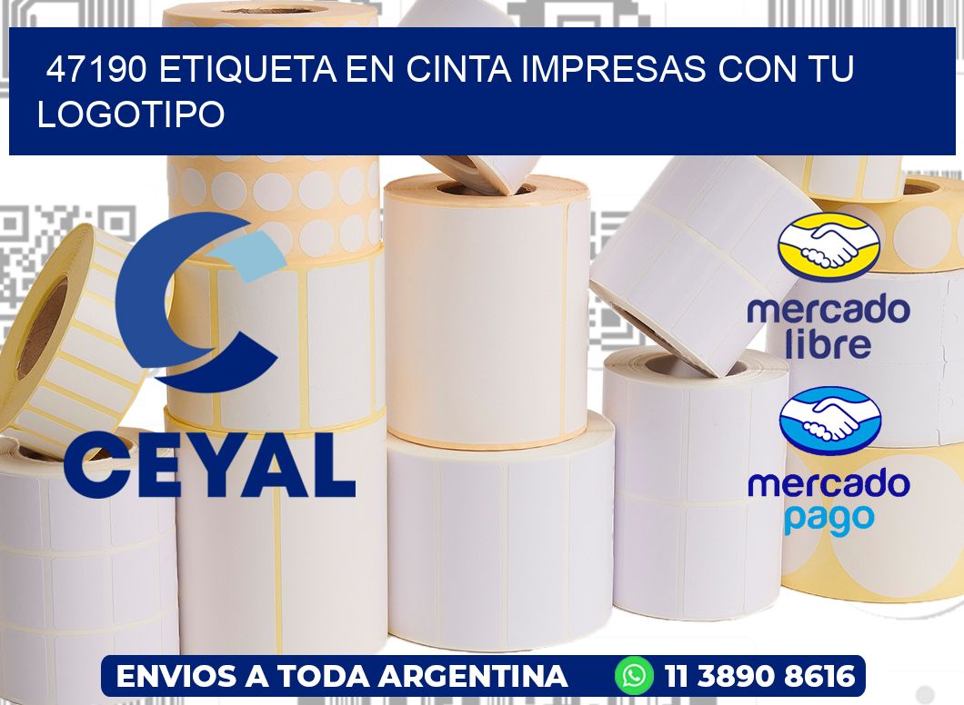 47190 ETIQUETA EN CINTA IMPRESAS CON TU LOGOTIPO