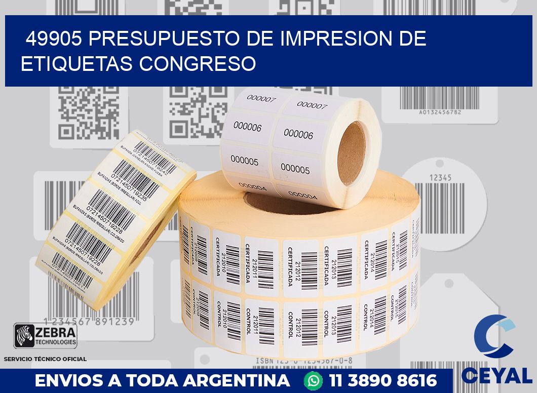 49905 PRESUPUESTO DE IMPRESION DE ETIQUETAS CONGRESO