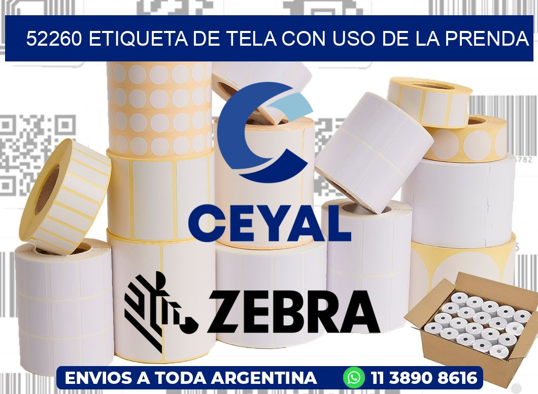 52260 ETIQUETA DE TELA CON USO DE LA PRENDA