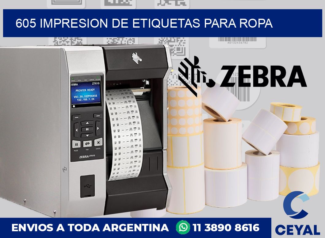 605 IMPRESION DE ETIQUETAS PARA ROPA