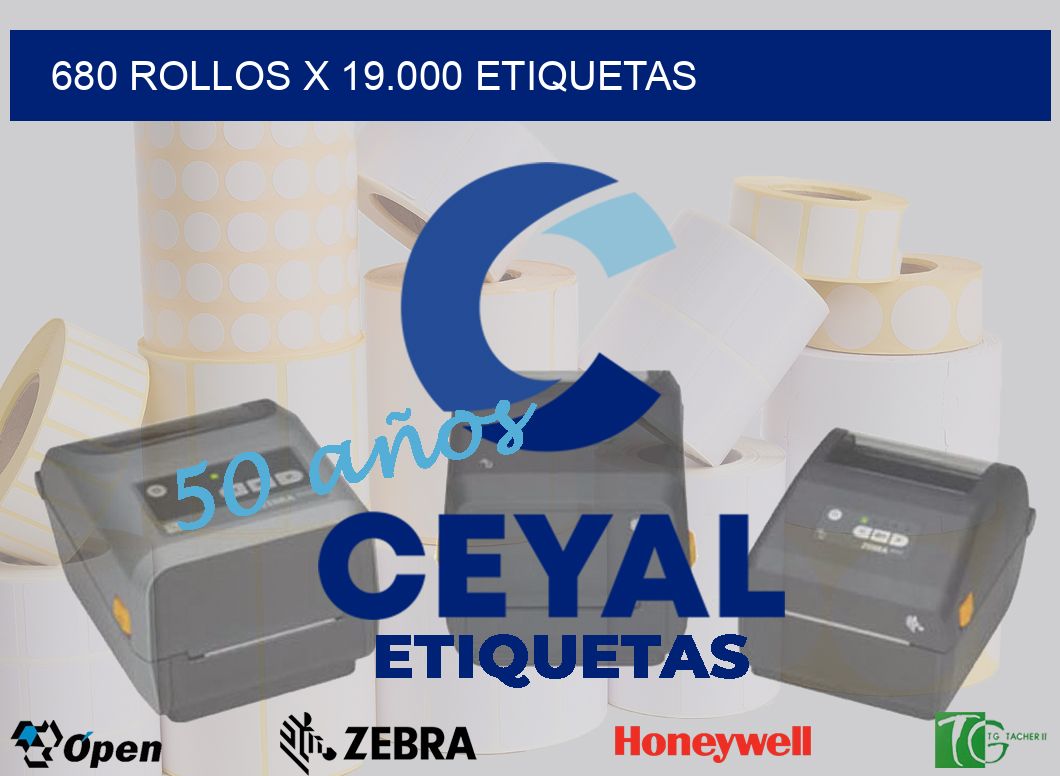 680 Rollos x 19.000 etiquetas