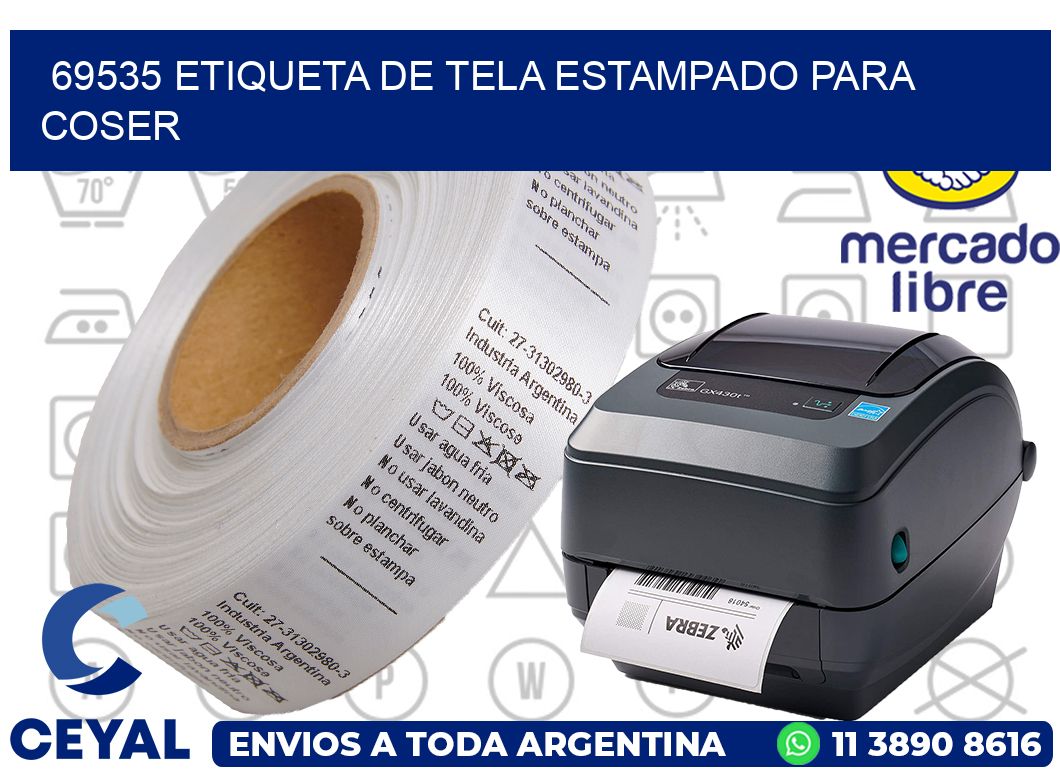 69535 ETIQUETA DE TELA ESTAMPADO PARA COSER