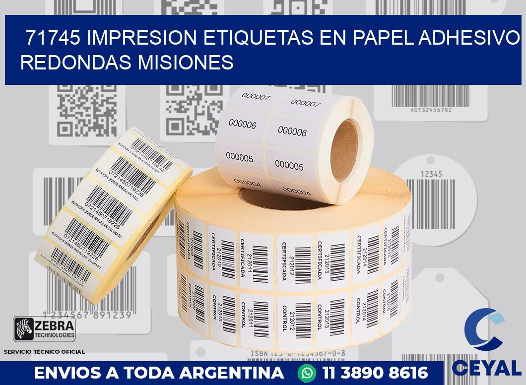 71745 IMPRESION ETIQUETAS EN PAPEL ADHESIVO REDONDAS MISIONES