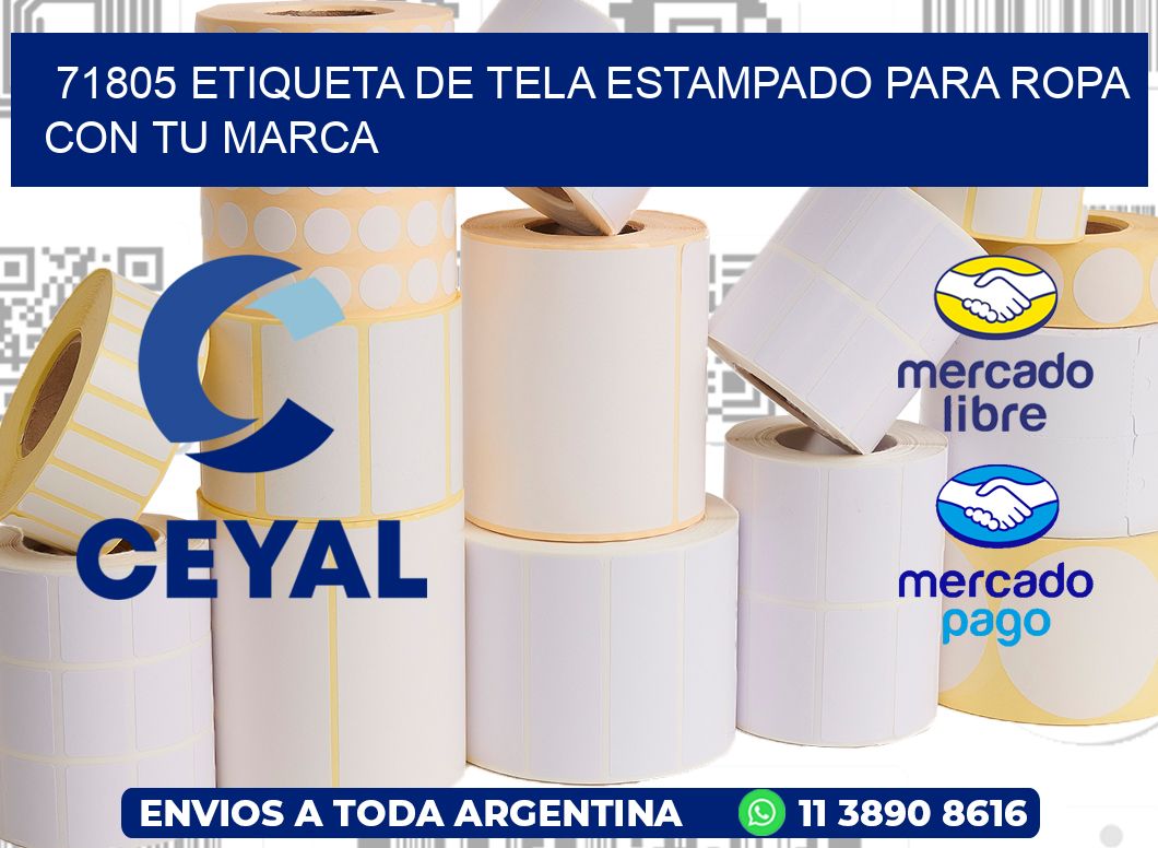 71805 ETIQUETA DE TELA ESTAMPADO PARA ROPA CON TU MARCA