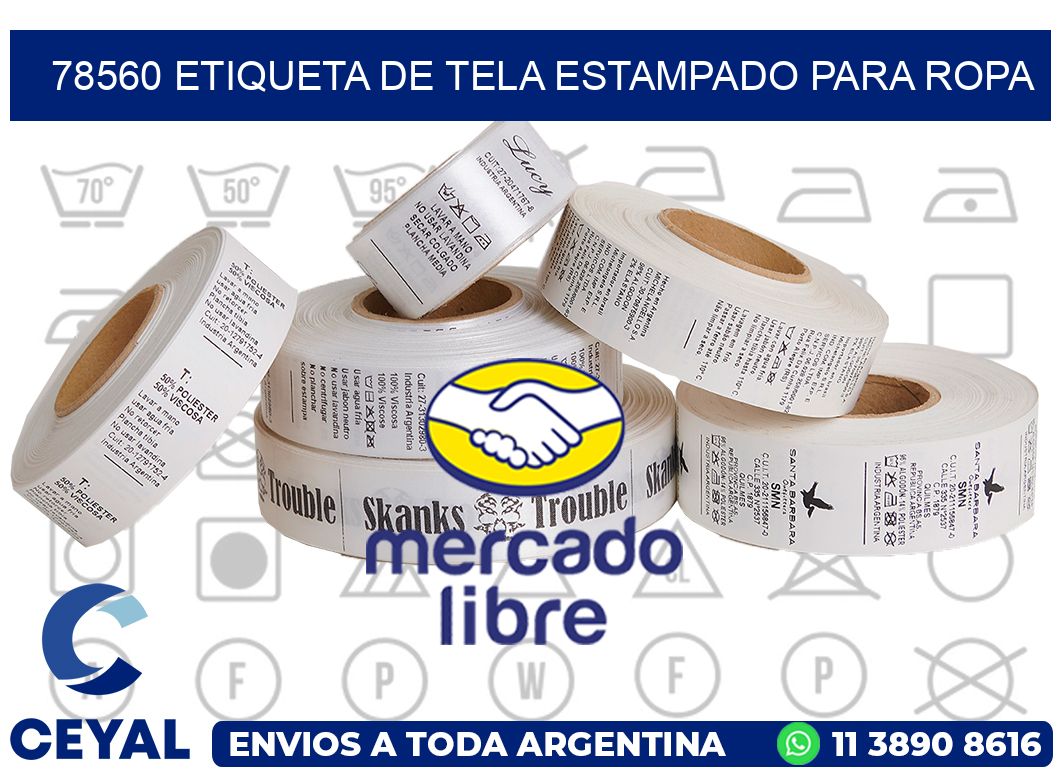 78560 ETIQUETA DE TELA ESTAMPADO PARA ROPA