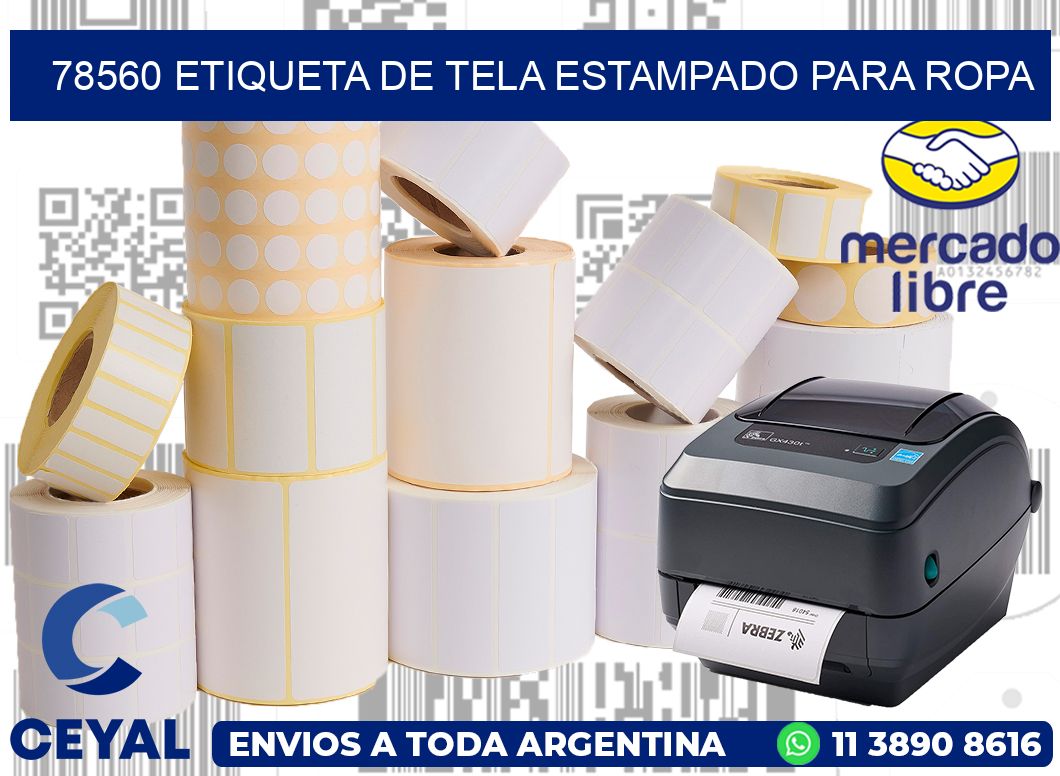 78560 ETIQUETA DE TELA ESTAMPADO PARA ROPA