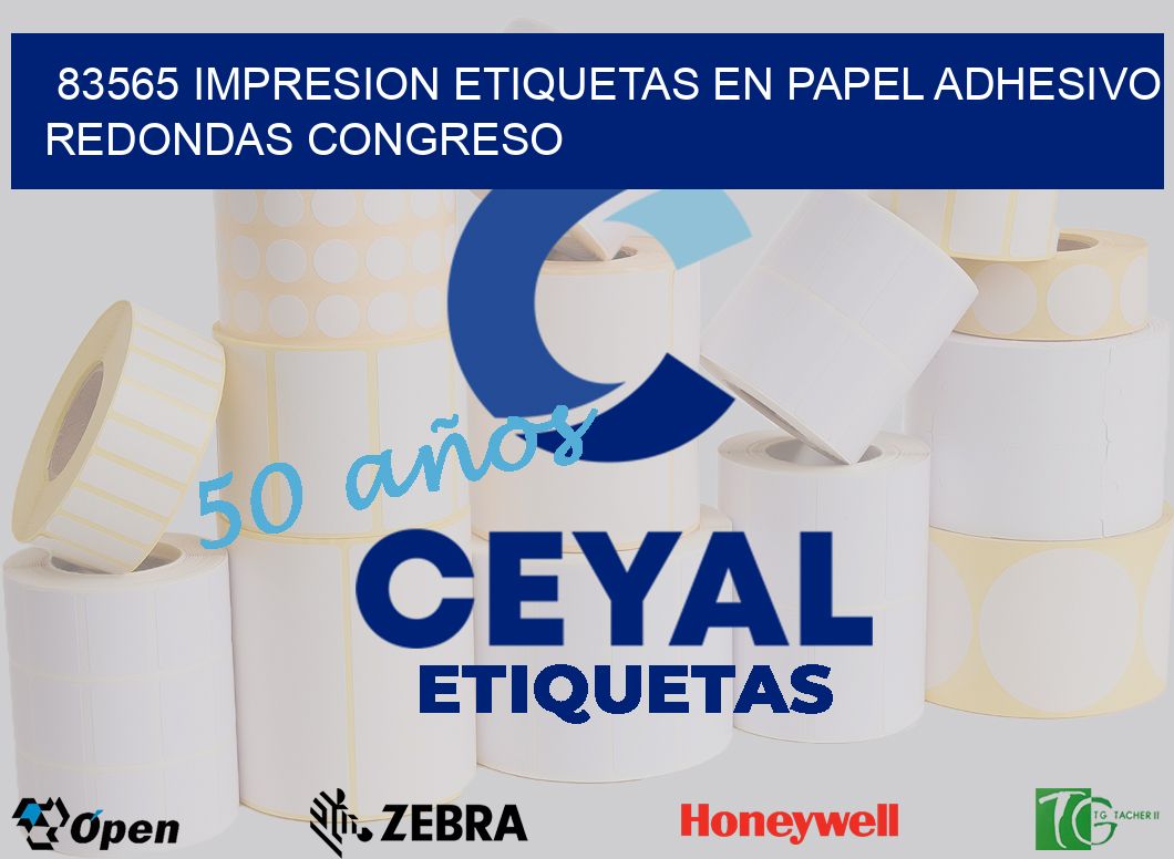83565 IMPRESION ETIQUETAS EN PAPEL ADHESIVO REDONDAS CONGRESO