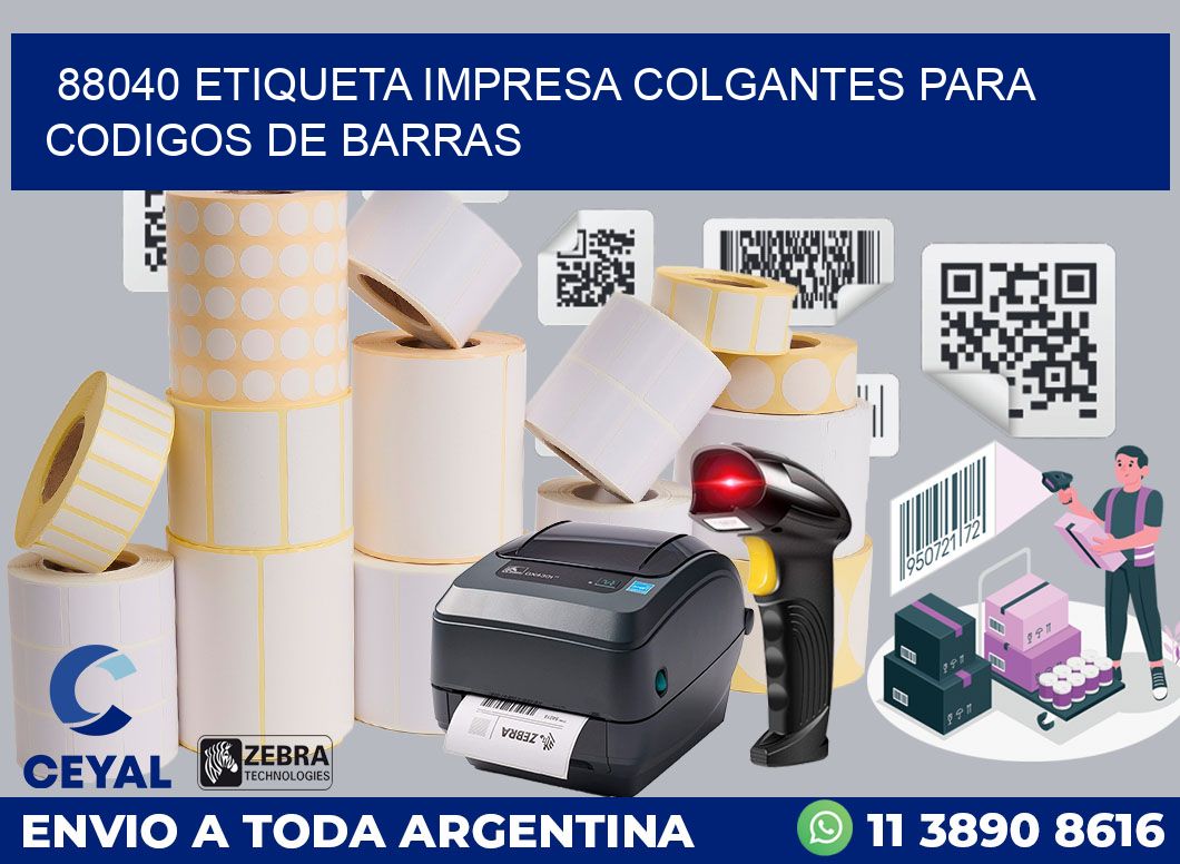 88040 ETIQUETA IMPRESA COLGANTES PARA CODIGOS DE BARRAS