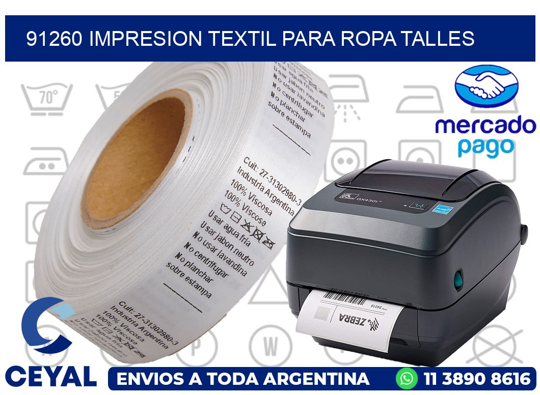 91260 IMPRESION TEXTIL PARA ROPA TALLES
