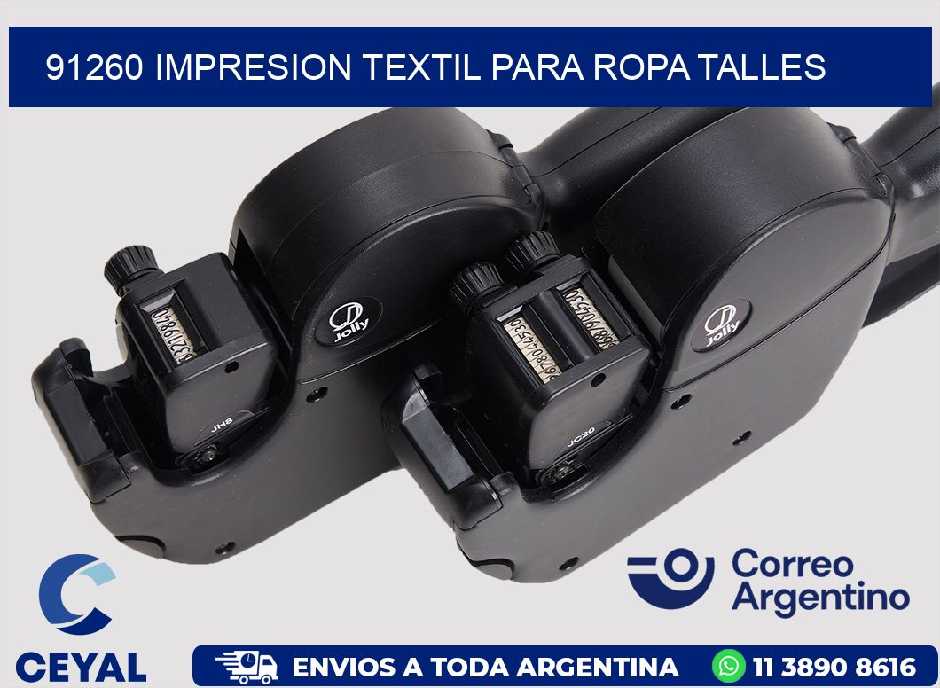 91260 IMPRESION TEXTIL PARA ROPA TALLES