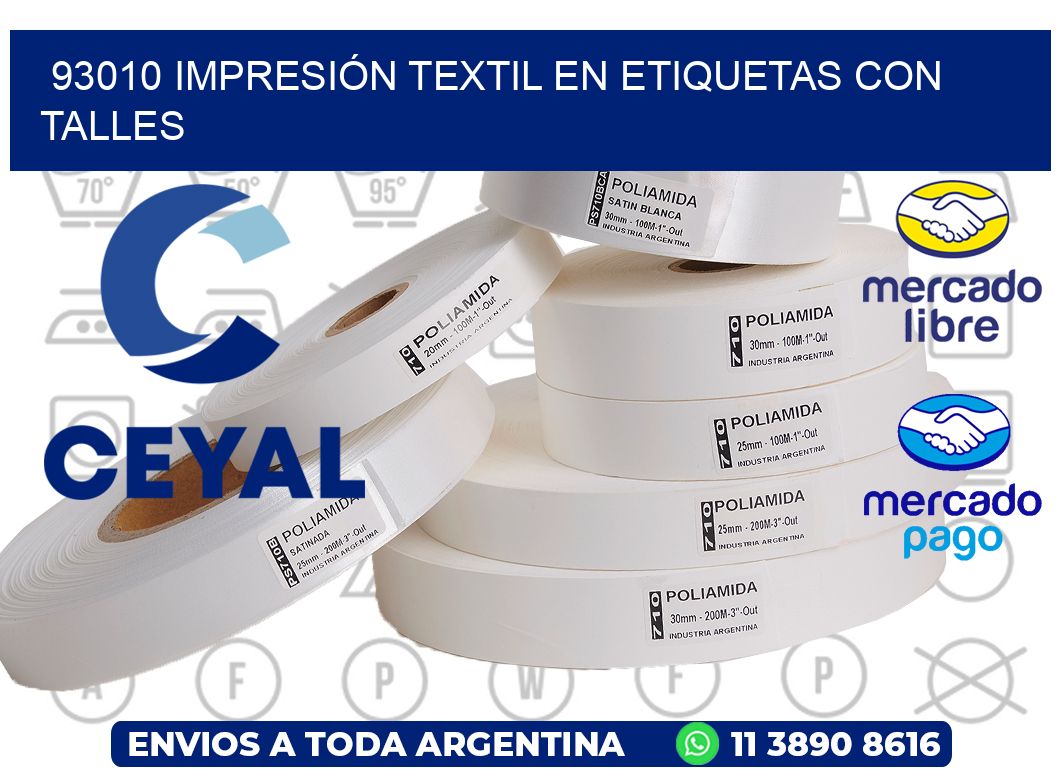 93010 IMPRESIÓN TEXTIL EN ETIQUETAS CON TALLES