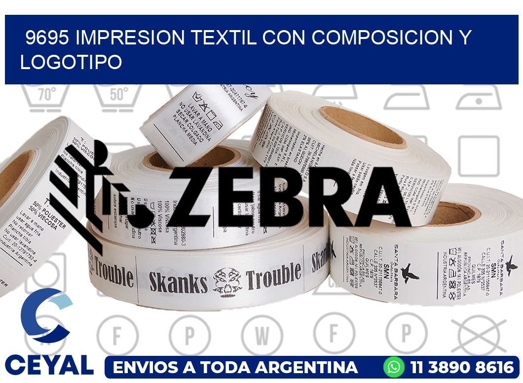 9695 IMPRESION TEXTIL CON COMPOSICION Y LOGOTIPO