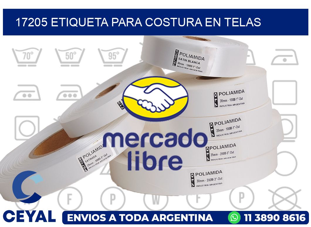 17205 ETIQUETA PARA COSTURA EN TELAS
