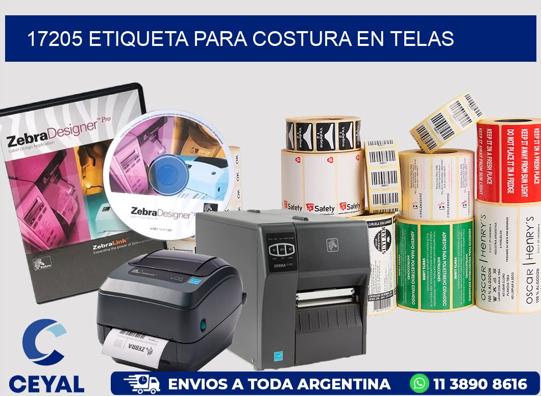 17205 ETIQUETA PARA COSTURA EN TELAS