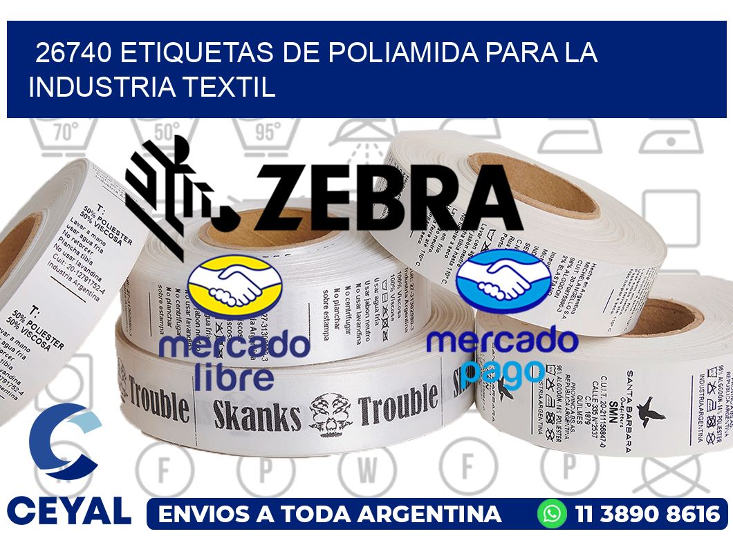 26740 ETIQUETAS DE POLIAMIDA PARA LA INDUSTRIA TEXTIL