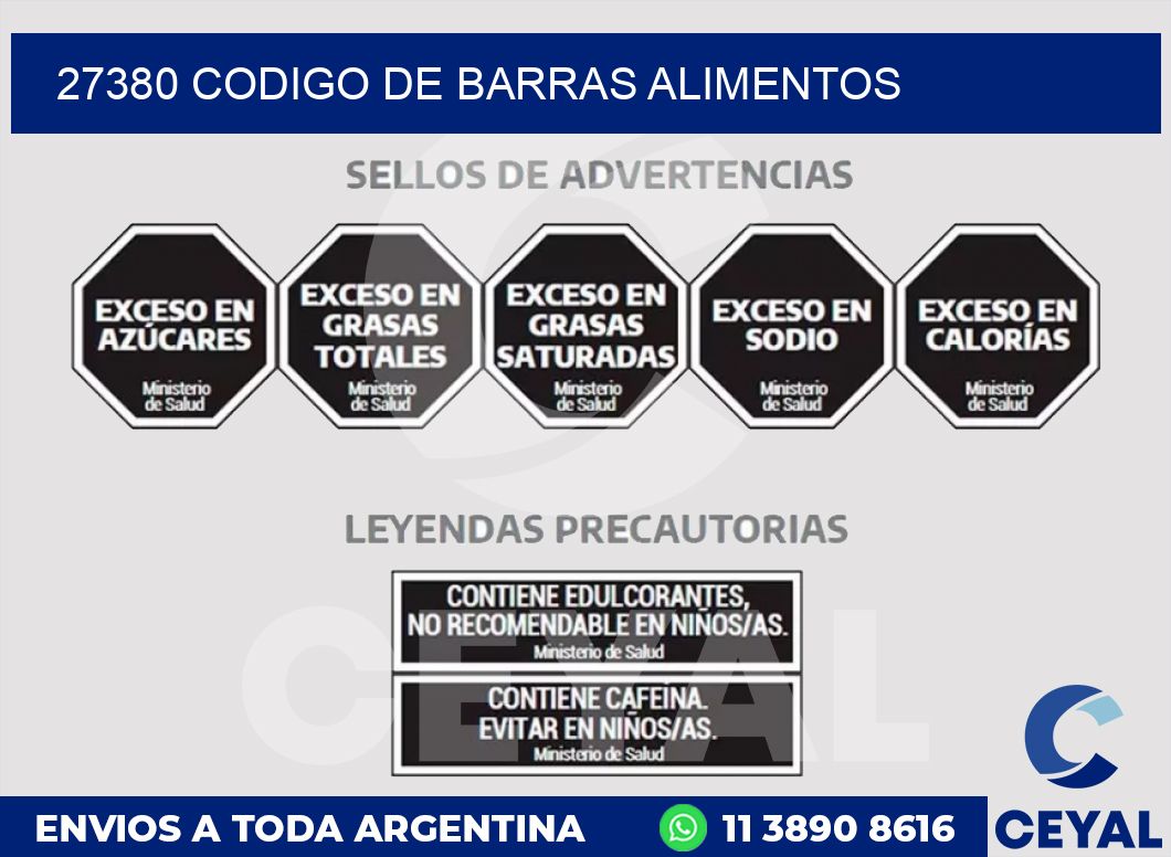 27380 CODIGO DE BARRAS ALIMENTOS
