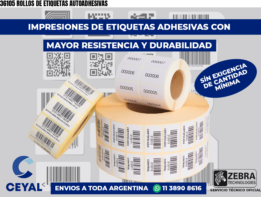36105 ROLLOS DE ETIQUETAS AUTOADHESIVAS