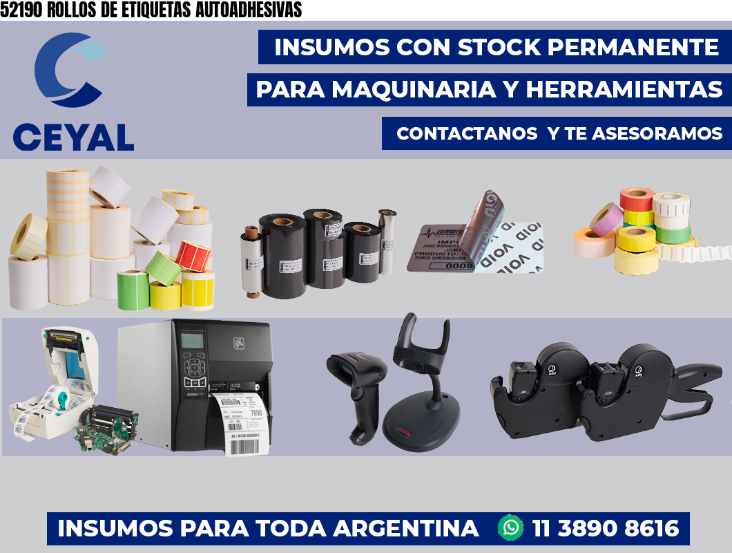 52190 ROLLOS DE ETIQUETAS AUTOADHESIVAS