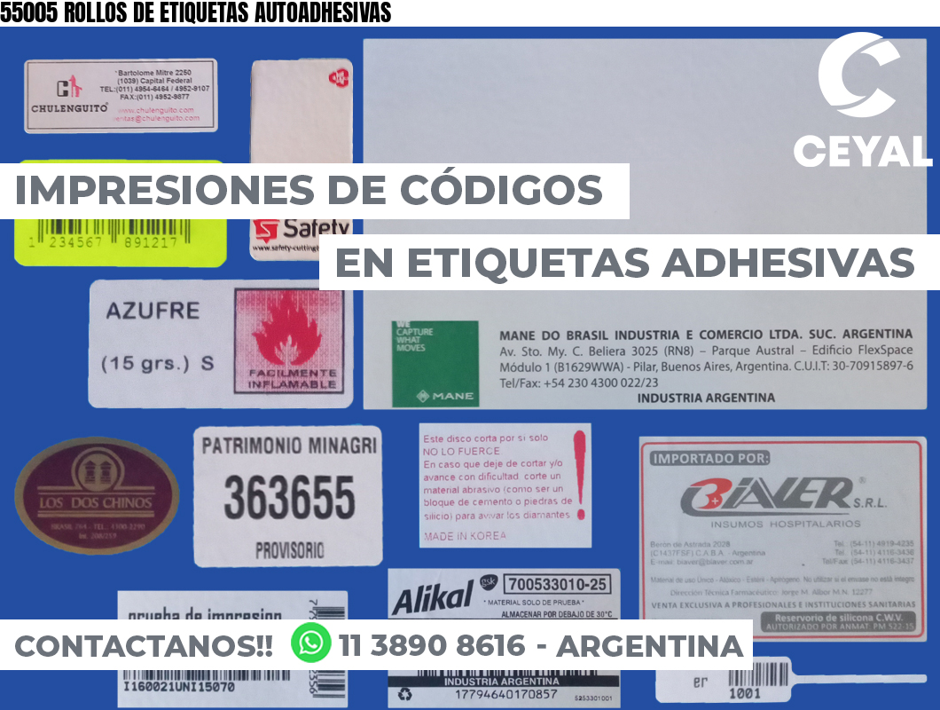 55005 ROLLOS DE ETIQUETAS AUTOADHESIVAS