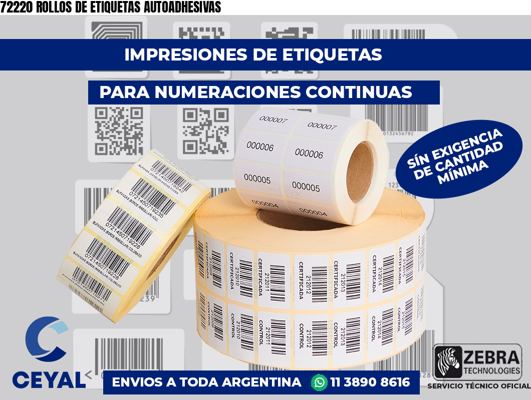 72220 ROLLOS DE ETIQUETAS AUTOADHESIVAS
