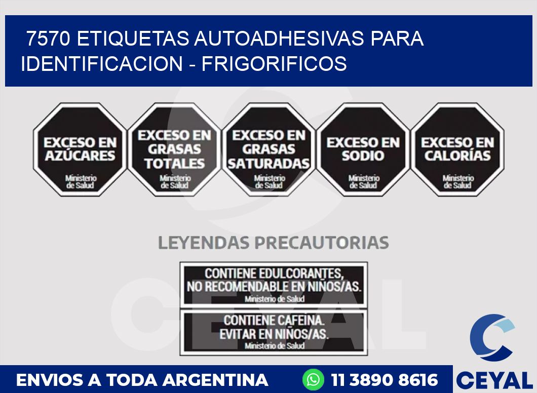 7570 ETIQUETAS AUTOADHESIVAS PARA IDENTIFICACION - FRIGORIFICOS
