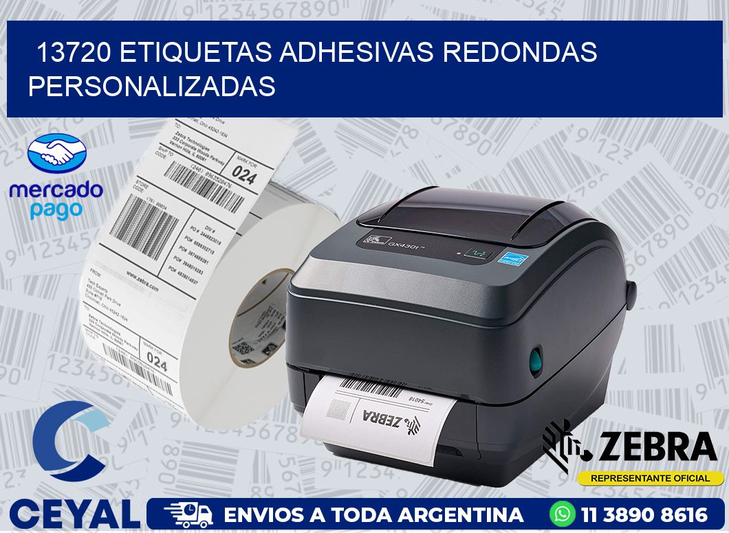 13720 ETIQUETAS ADHESIVAS REDONDAS PERSONALIZADAS