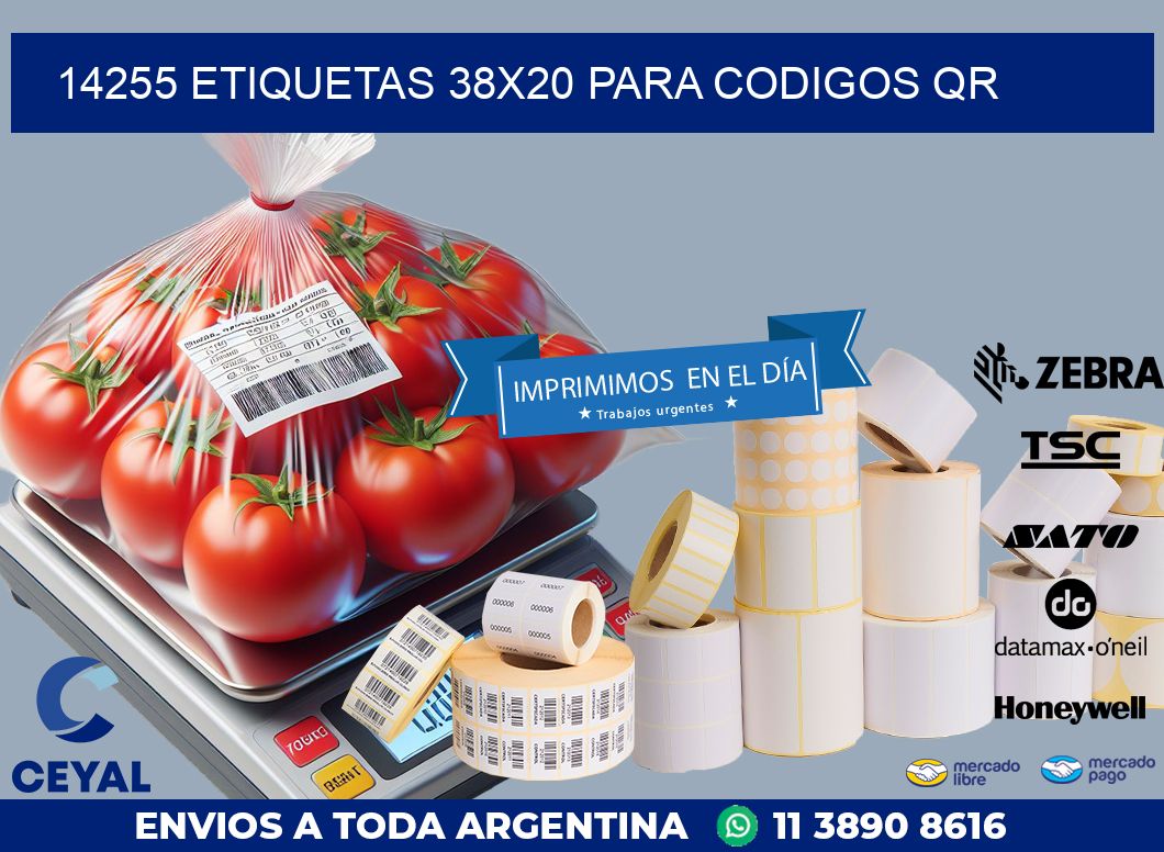 14255 ETIQUETAS 38X20 PARA CODIGOS QR