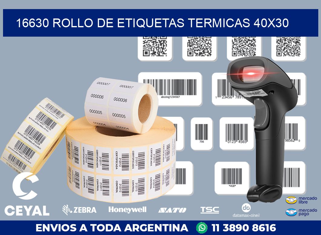 16630 ROLLO DE ETIQUETAS TERMICAS 40X30