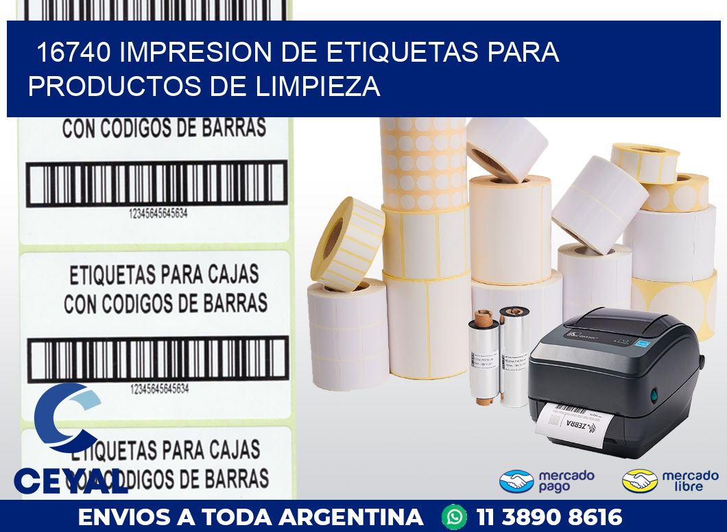 16740 IMPRESION DE ETIQUETAS PARA PRODUCTOS DE LIMPIEZA