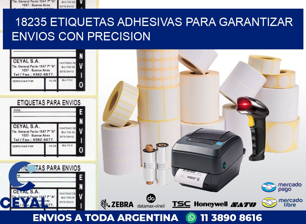 18235 ETIQUETAS ADHESIVAS PARA GARANTIZAR ENVIOS CON PRECISION