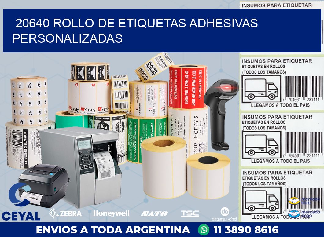 20640 ROLLO DE ETIQUETAS ADHESIVAS PERSONALIZADAS