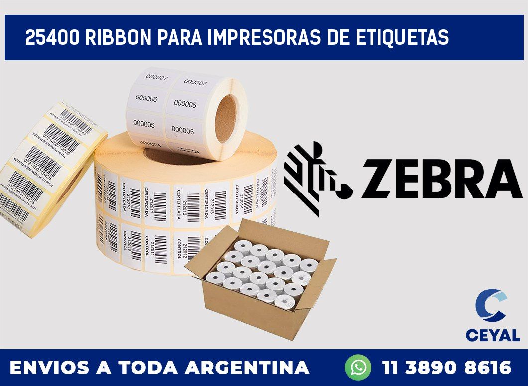 25400 RIBBON PARA IMPRESORAS DE ETIQUETAS