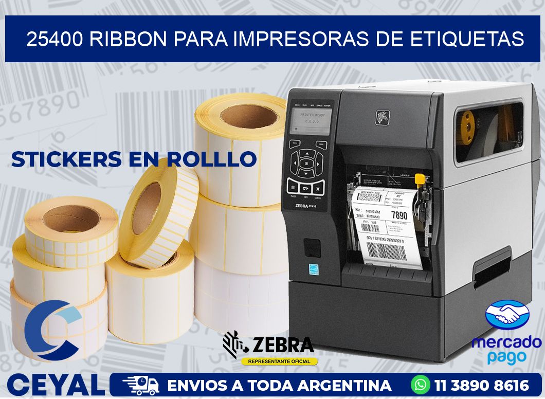 25400 RIBBON PARA IMPRESORAS DE ETIQUETAS