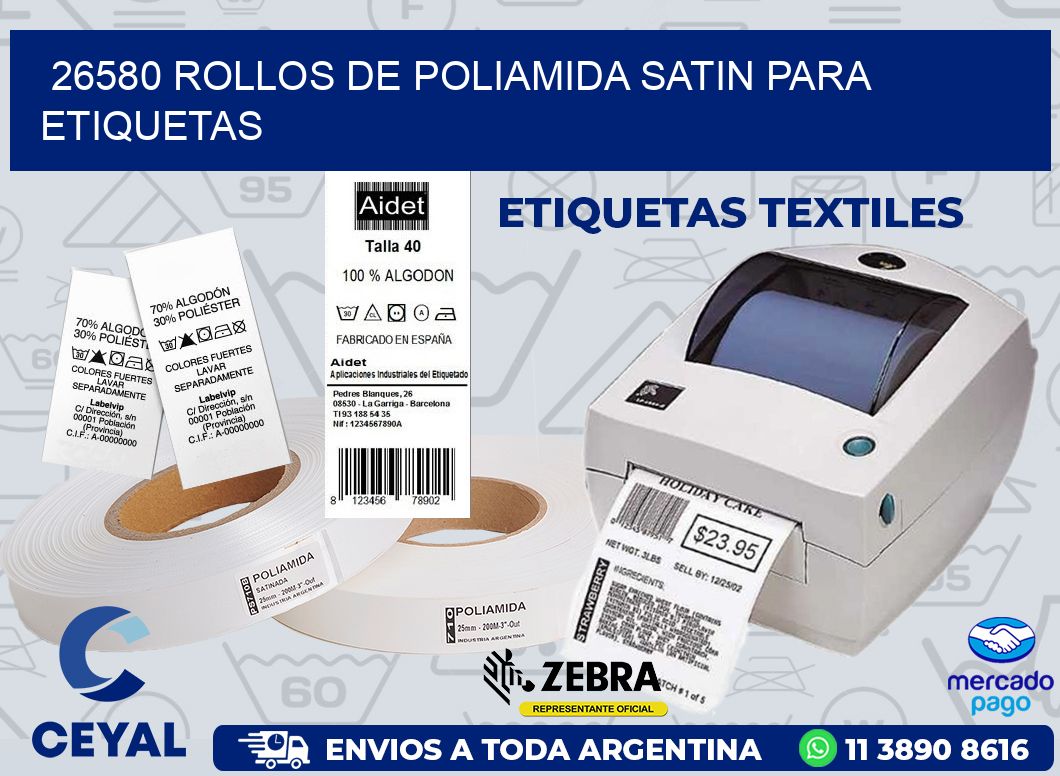 26580 ROLLOS DE POLIAMIDA SATIN PARA ETIQUETAS