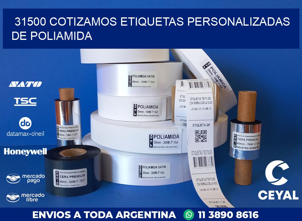 31500 COTIZAMOS ETIQUETAS PERSONALIZADAS DE POLIAMIDA