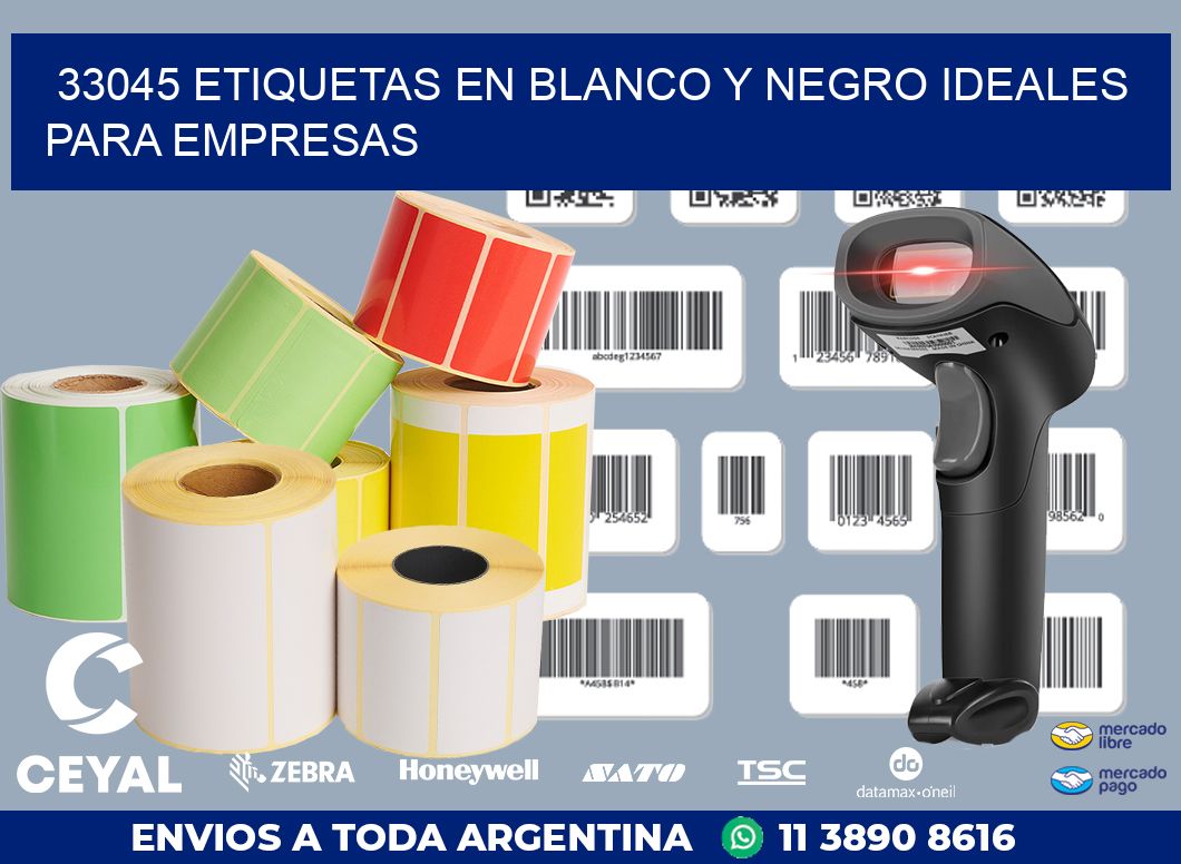 33045 ETIQUETAS EN BLANCO Y NEGRO IDEALES PARA EMPRESAS