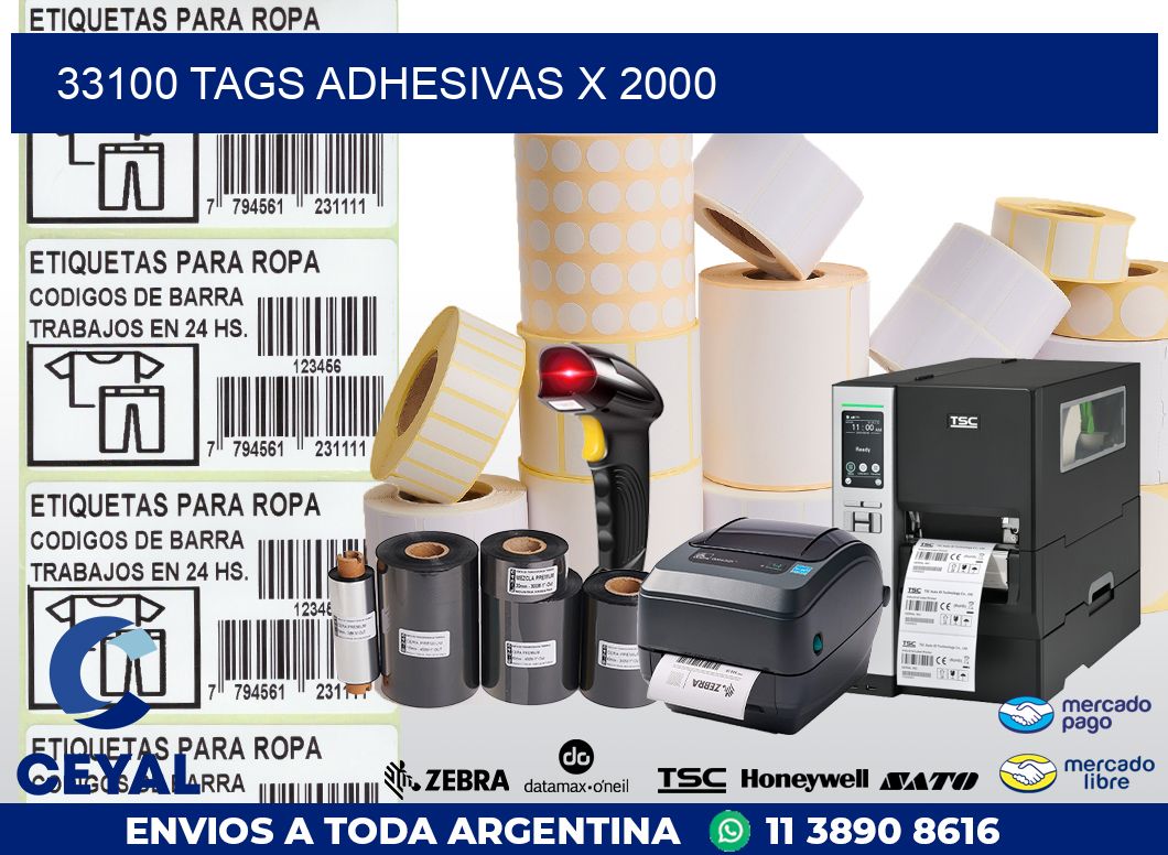 33100 TAGS ADHESIVAS X 2000
